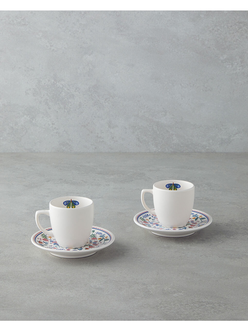 Butterfly Seramik 4 Parça 2 Kişilik Kahve Fincan Takımı 110 ml Mavi-1