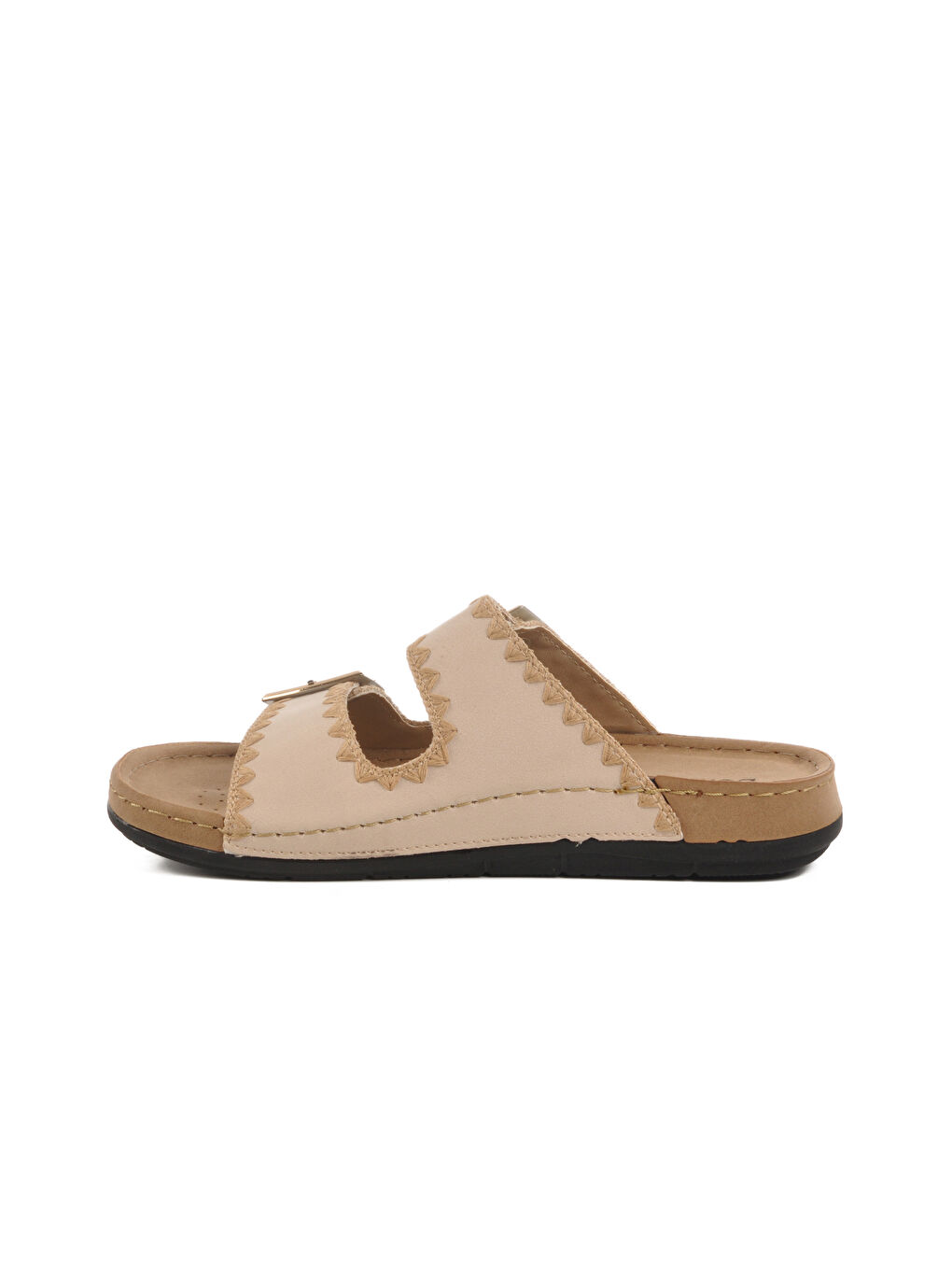 Bej Anatomik Çift Bantlı Kadın Terlik 41.001 Z-1