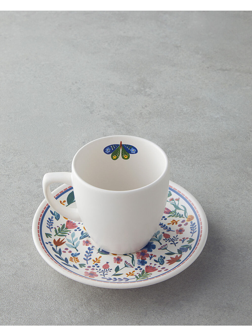 Butterfly Seramik 4 Parça 2 Kişilik Kahve Fincan Takımı 110 ml Mavi-2