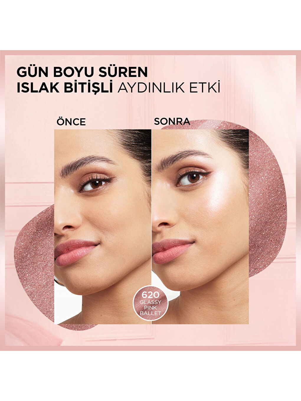 Lumi Glass Islak Bitişli Stick Aydınlatıcı - 620 Glassy Pink Ballet-5