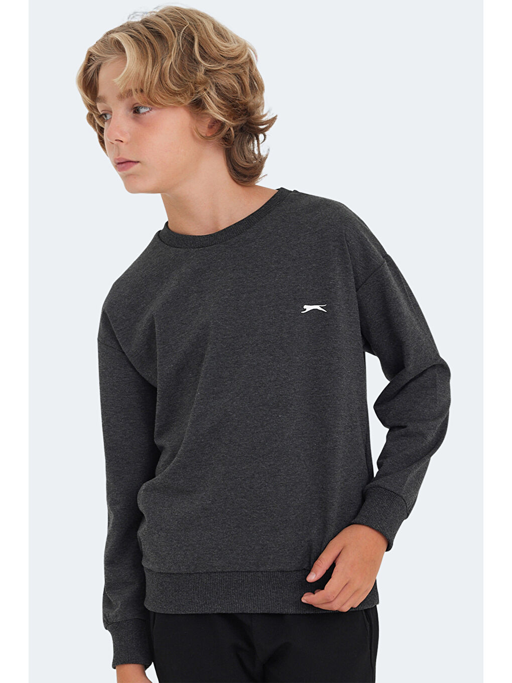 SLAZENGER LUPPA Unisex Çocuk Sweatshirt Koyu Gri