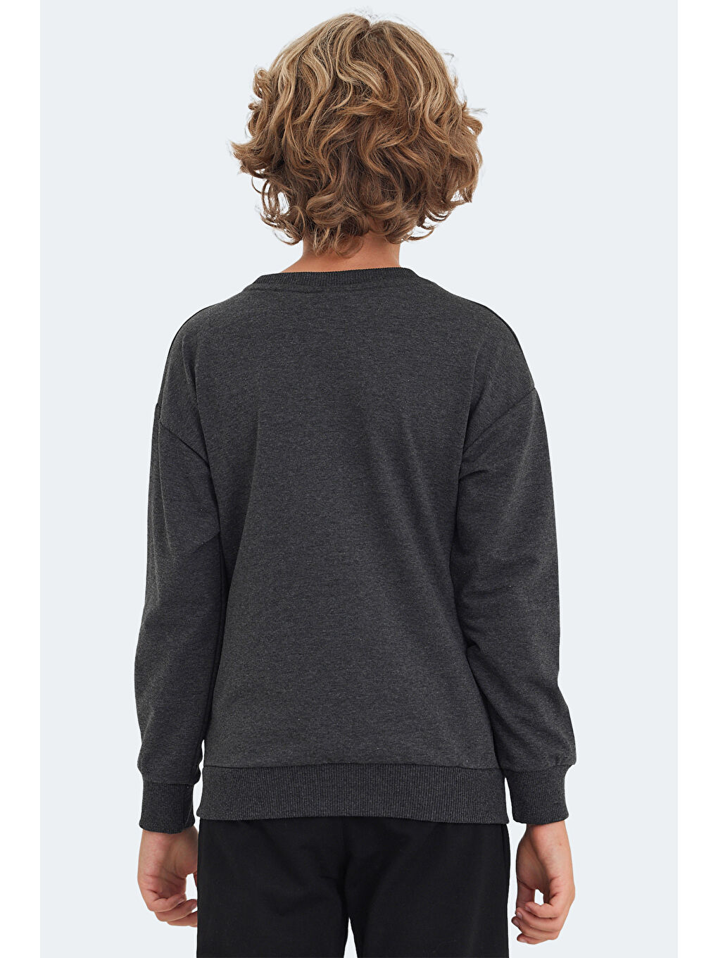 SLAZENGER LUPPA Unisex Çocuk Sweatshirt Koyu Gri - 1
