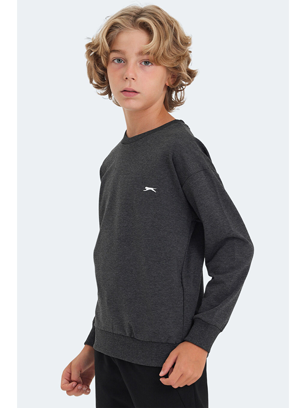 SLAZENGER LUPPA Unisex Çocuk Sweatshirt Koyu Gri - 2