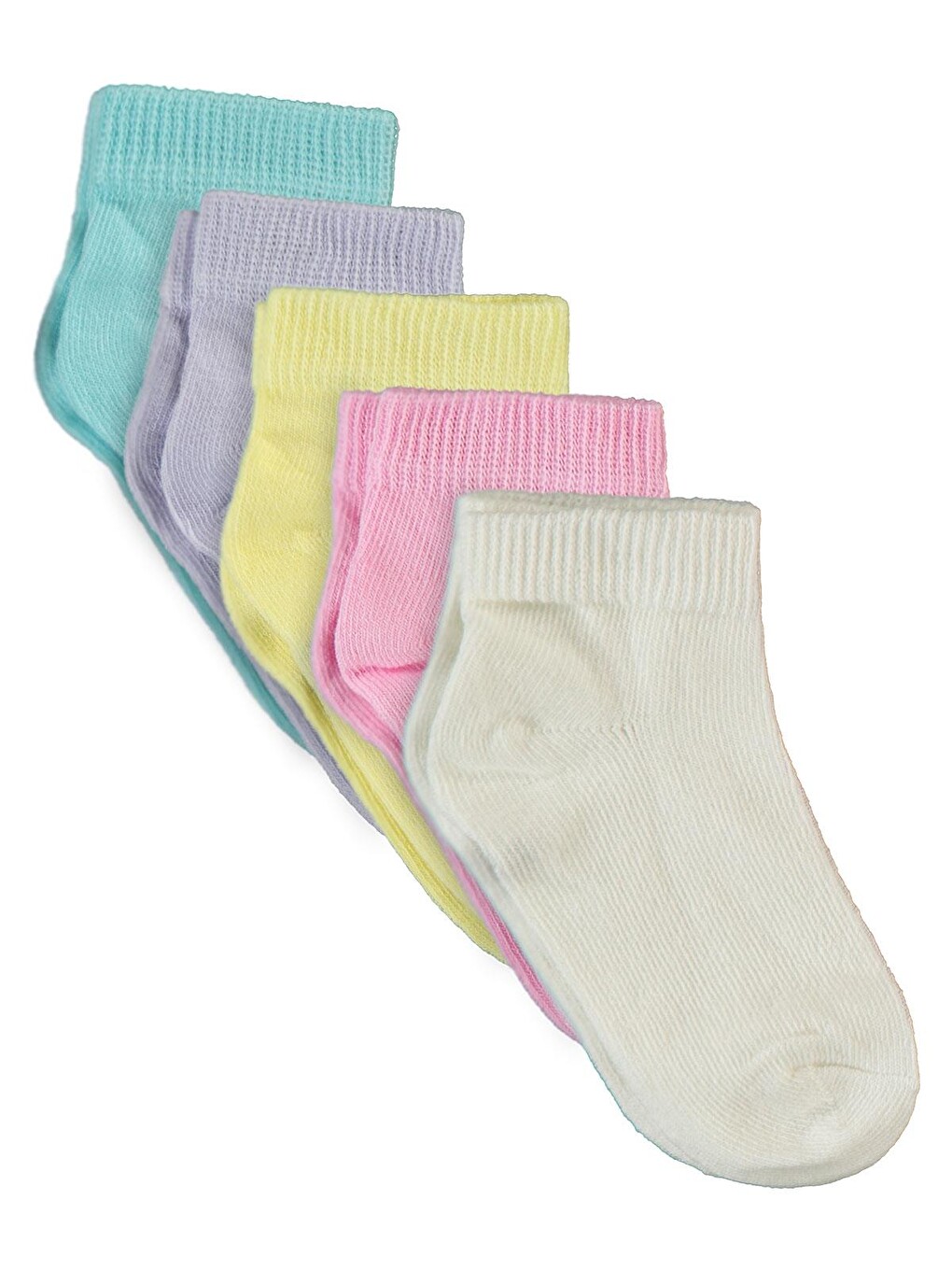 Beyaz Girls Basic 5'li 2-12 Yaş Kız Patik Çorap - Standart-1