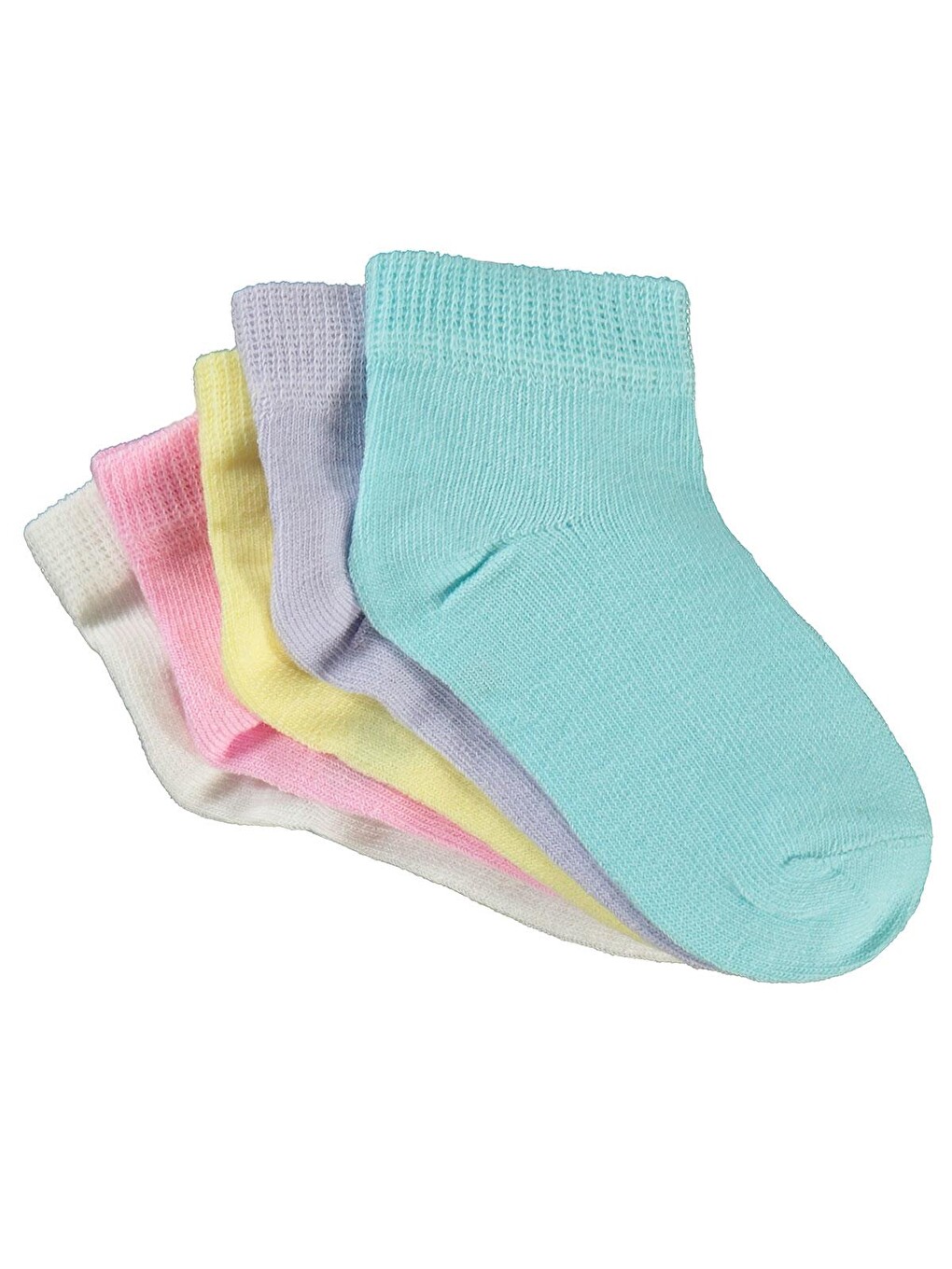 Beyaz Girls Basic 5'li 2-12 Yaş Kız Patik Çorap - Standart-7
