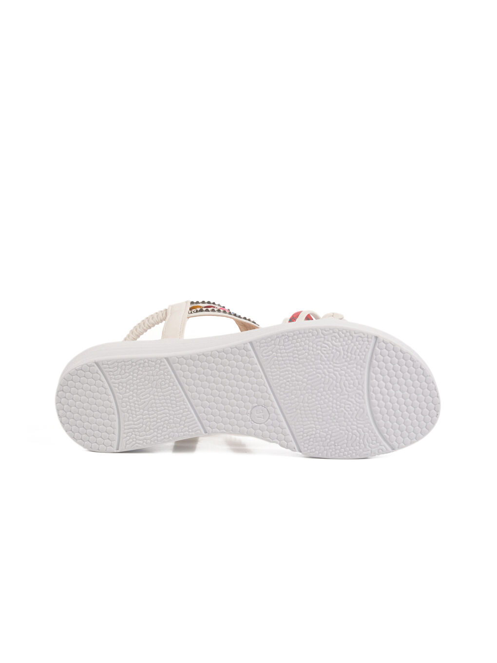 Beyaz İşlemeli Hafif Kadın Sandalet Florin T-008 Z-4