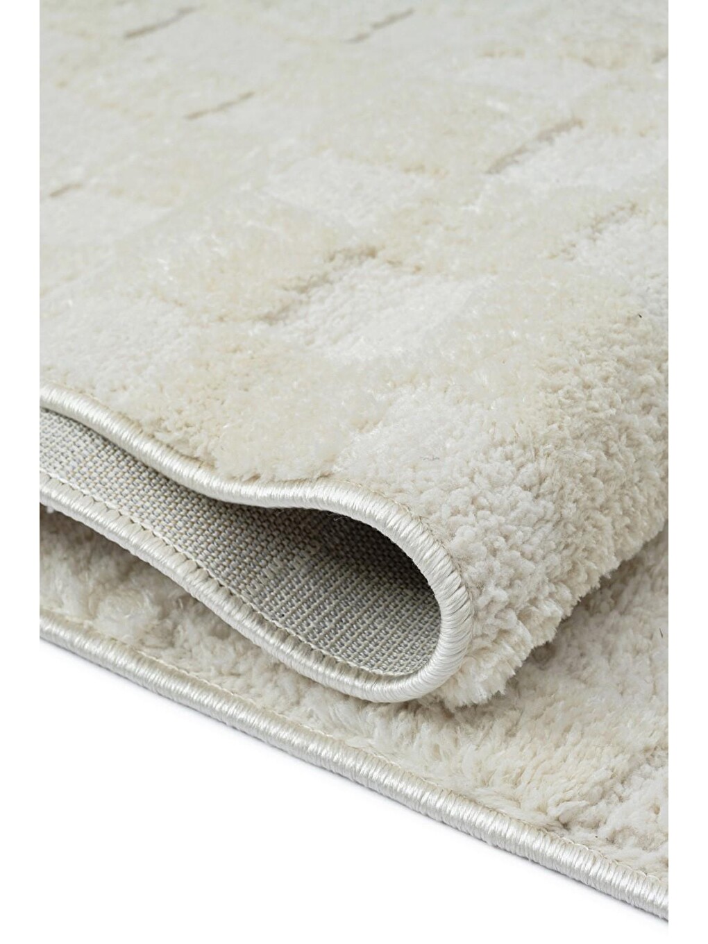 Ekru Jung 7184 Modern Dokuma Yumuşak Post Shaggy Halı-200x290 Cm-2