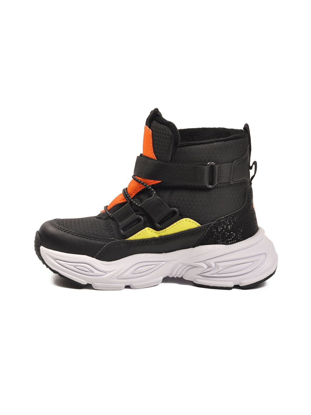 Siyah Cırtlı İçi Polarlı Soğuğa Dirençli Kaymaz Unisex Çocuk Bot 2087 F-1