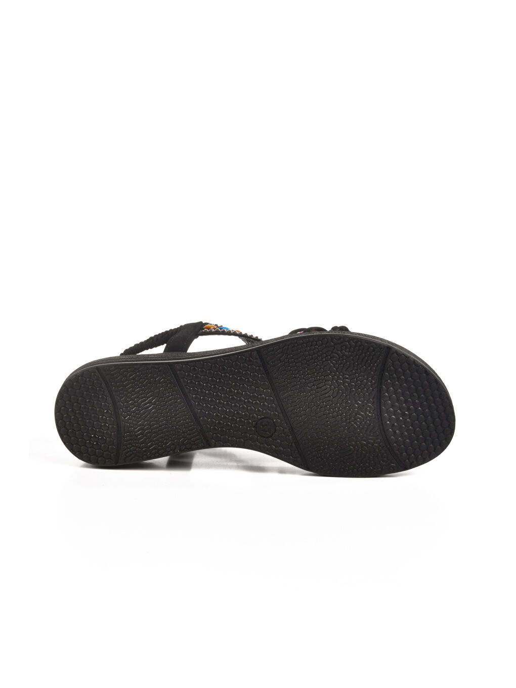 Siyah İşlemeli Hafif Kadın Sandalet Florin T-008 Z-4