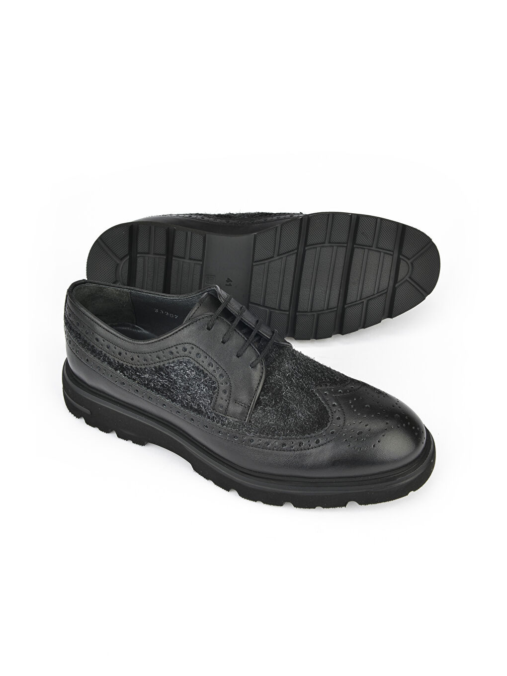 Erkek Hakiki Deri Ayakkabı 14319Z33307 Siyah-1
