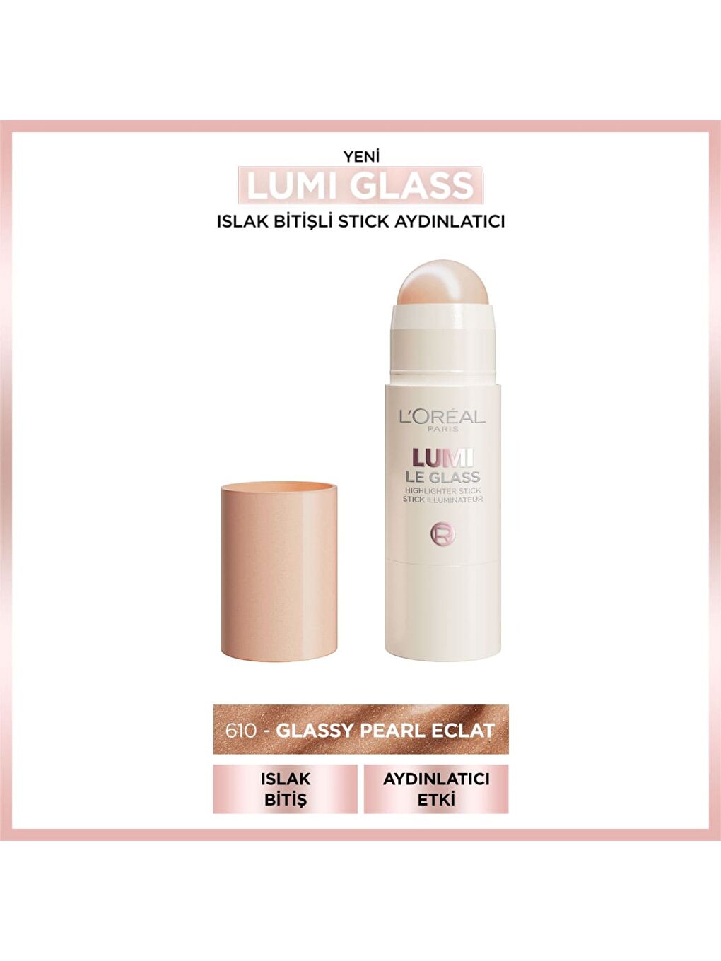 Lumi Glass Islak Bitişli Stick Aydınlatıcı - 610 Glassy Pearl Eclat