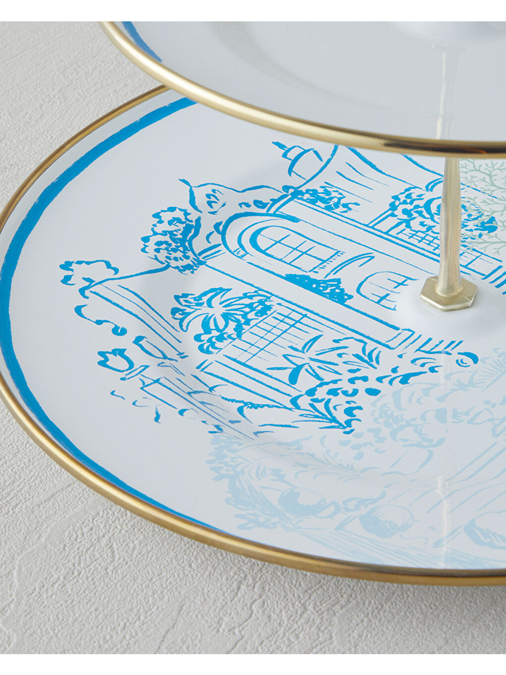 Nautical Emaye Katlı Servis 21x29 cm Mavi-1