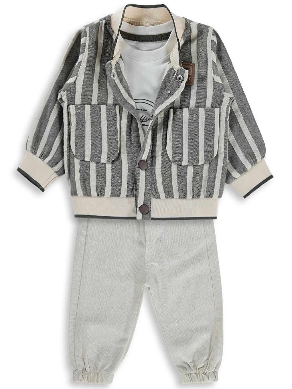 Ceketli 3 Lü 6-18 Ay Takım - Haki-4