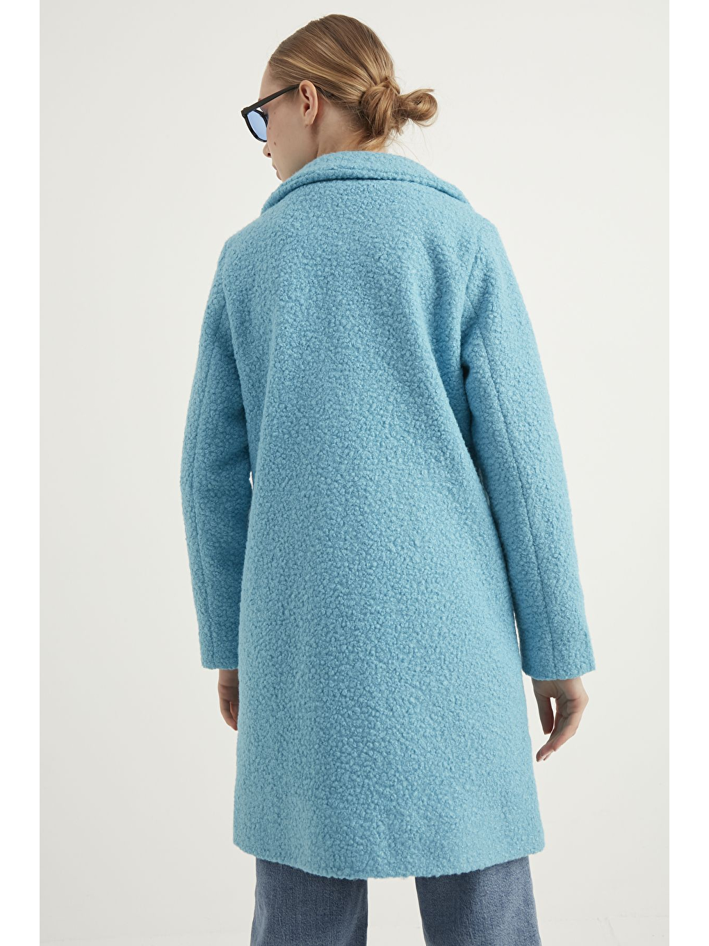 Kadın Bebe Mavi Buklet Kaban-2