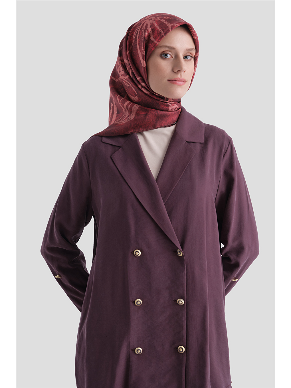 Bordo Saf İpek Twill Eşarp 9600d 11