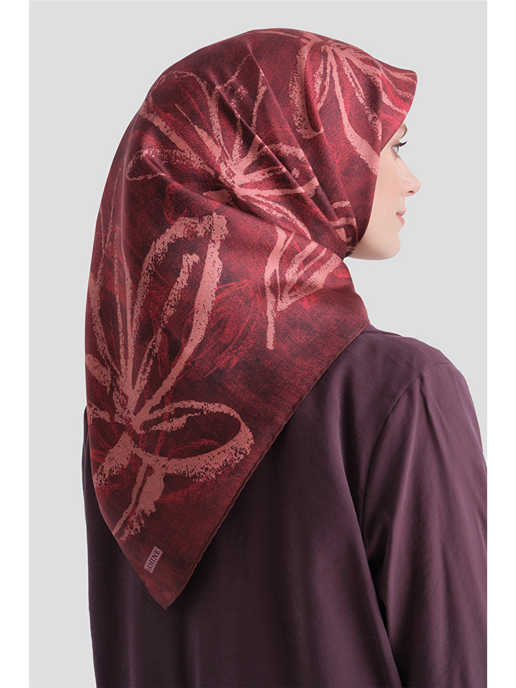 Bordo Saf İpek Twill Eşarp 9600d 11-3
