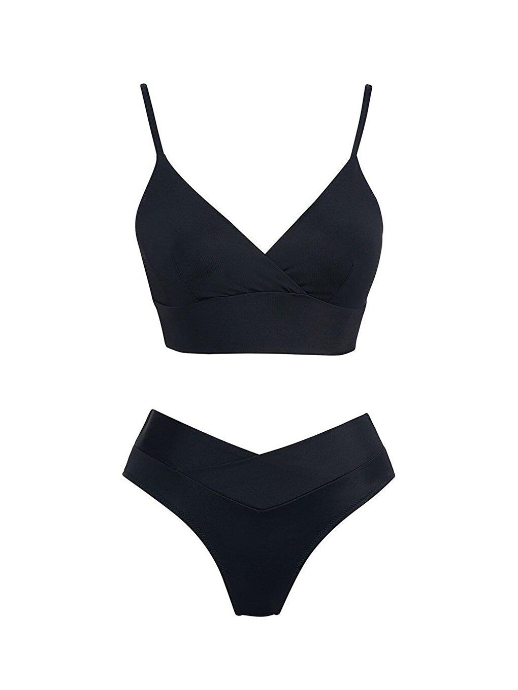 SAILOR moda Siyah Çapraz Üçgen Bikini Takım SLR 439