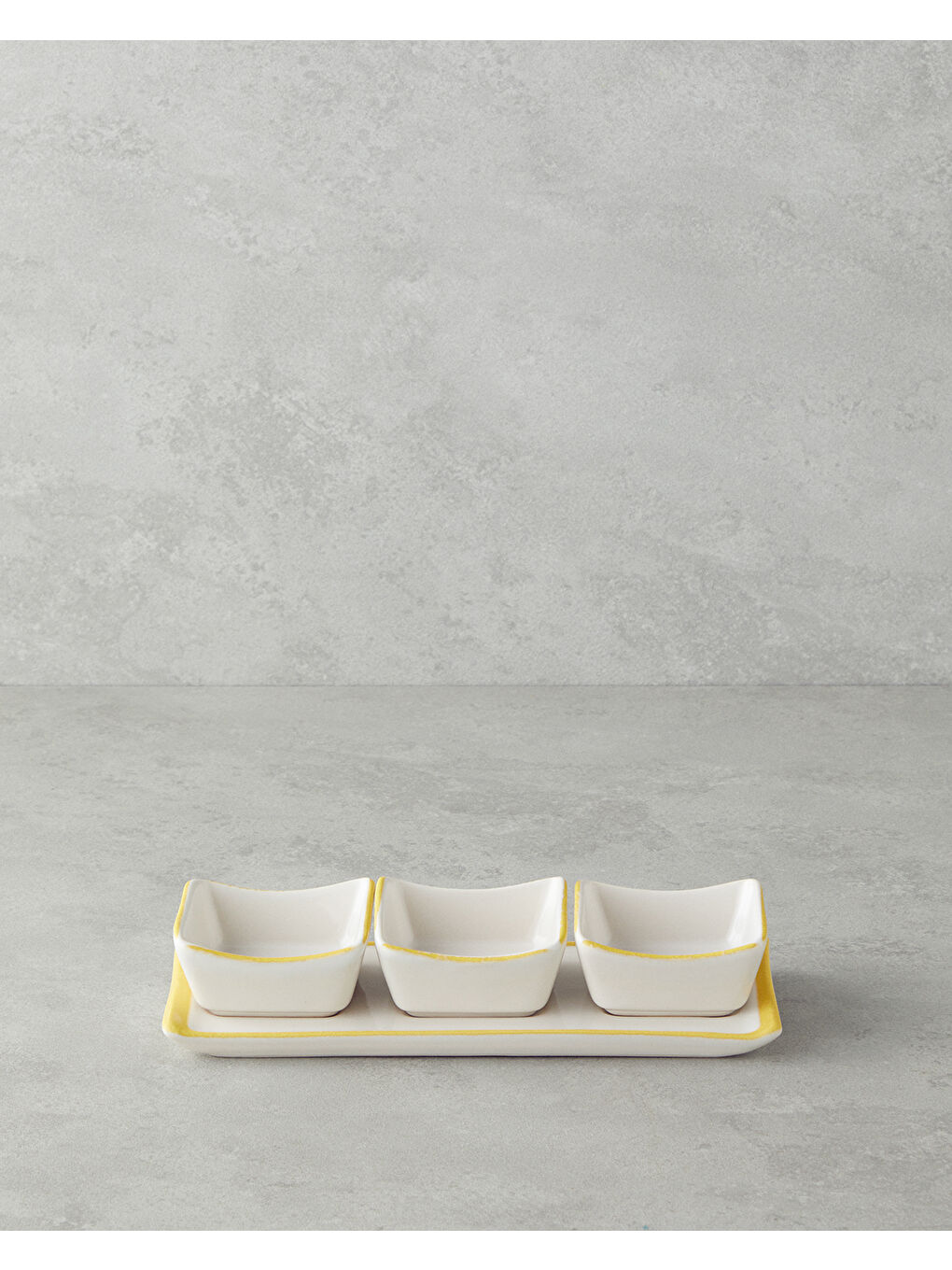 Sunny Seramik 3 Bölmeli Kahvaltılık 4 Parça Sarı