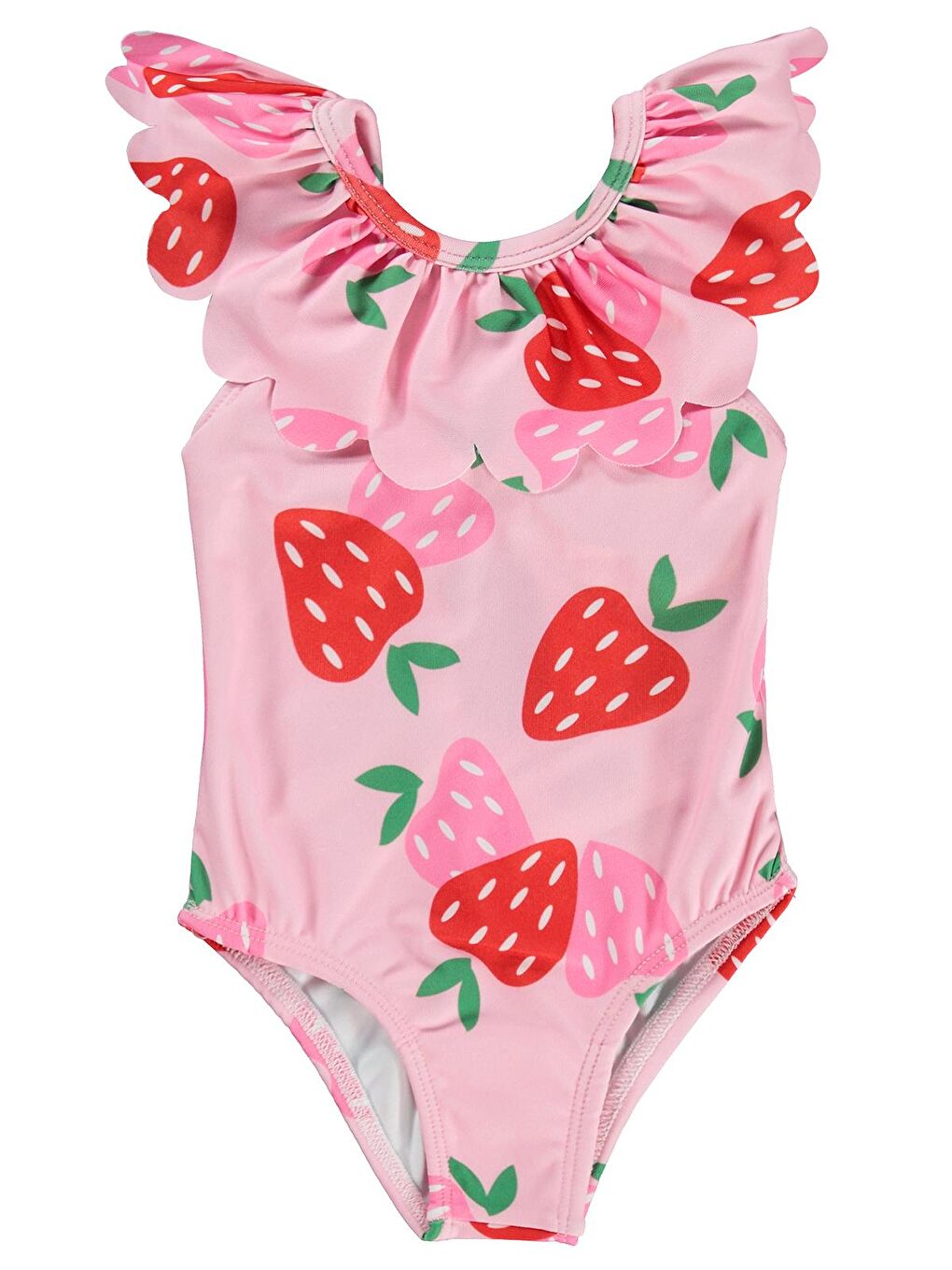 Girls Çilek Baskılı 2-12 Yaş Mayo Set - Pembe