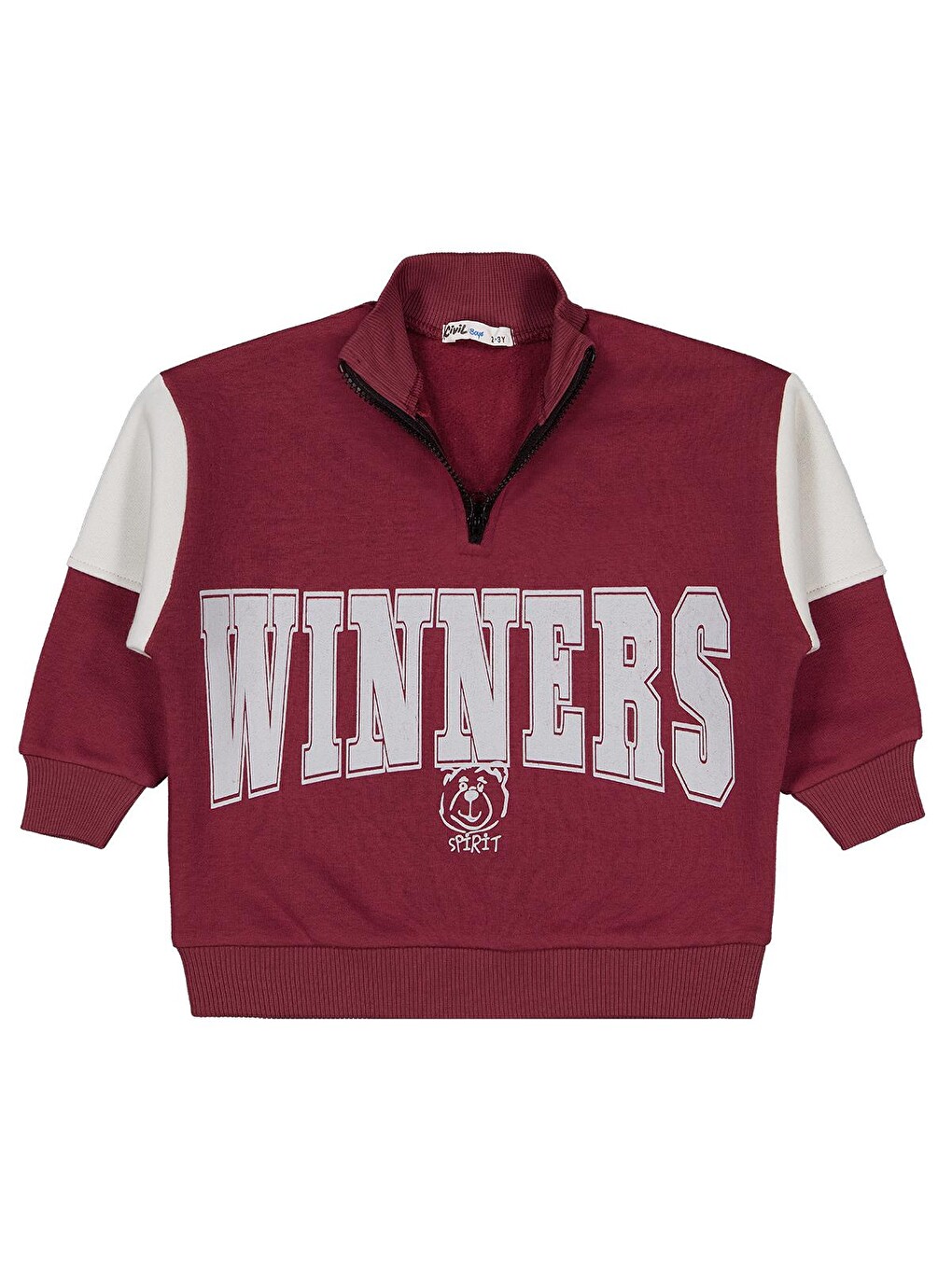 Boys Winners Baskılı 2-5 Yaş Sweatshirt - Bordo-1