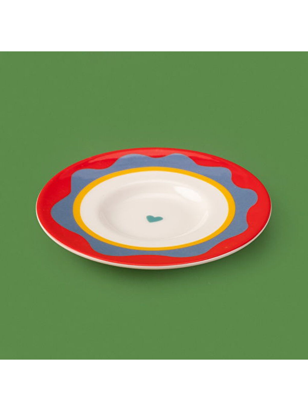 Kitchen Granny Çay Tabağı - Kırmızı / Yeşil - 13 cm-1