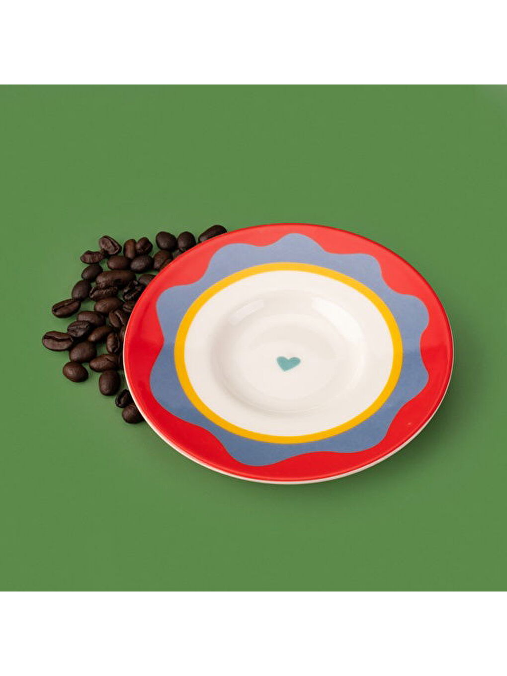 Kitchen Granny Çay Tabağı - Kırmızı / Yeşil - 13 cm-2