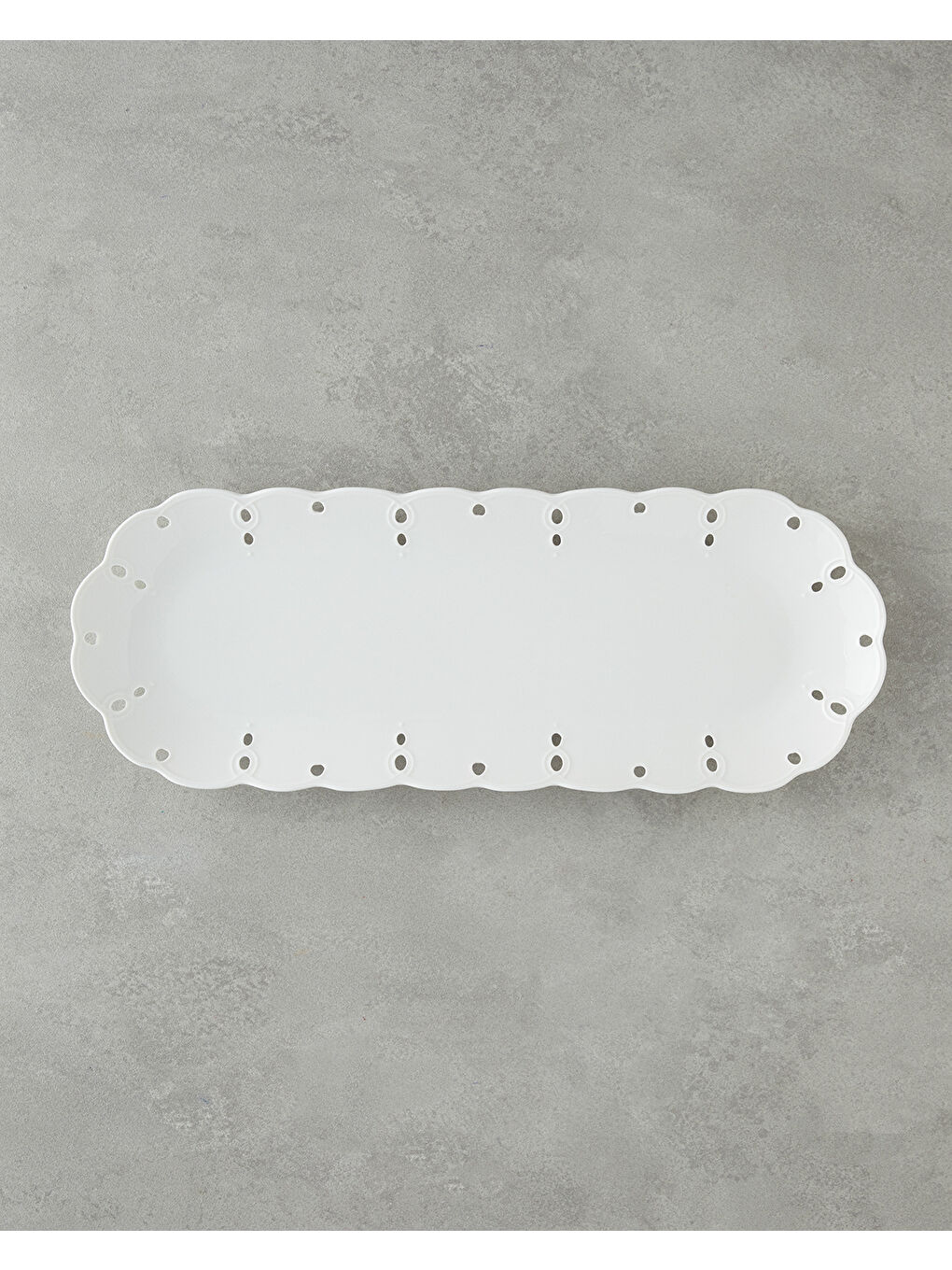 Elodie Porselen Kayık Tabak 43 cm Beyaz-1