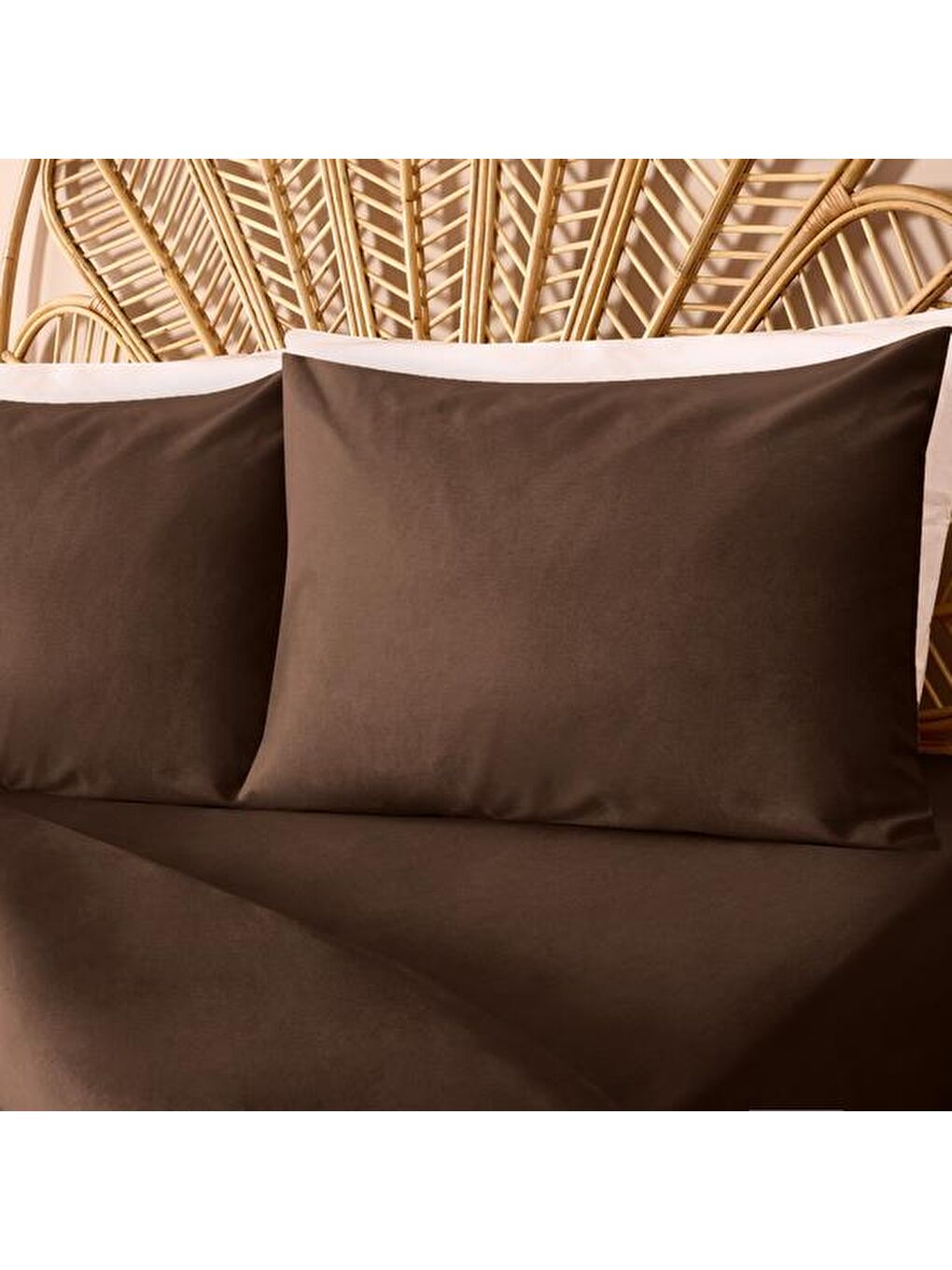 Soft Çift Kişilik Nevresim Takımı - Kahverengi-3
