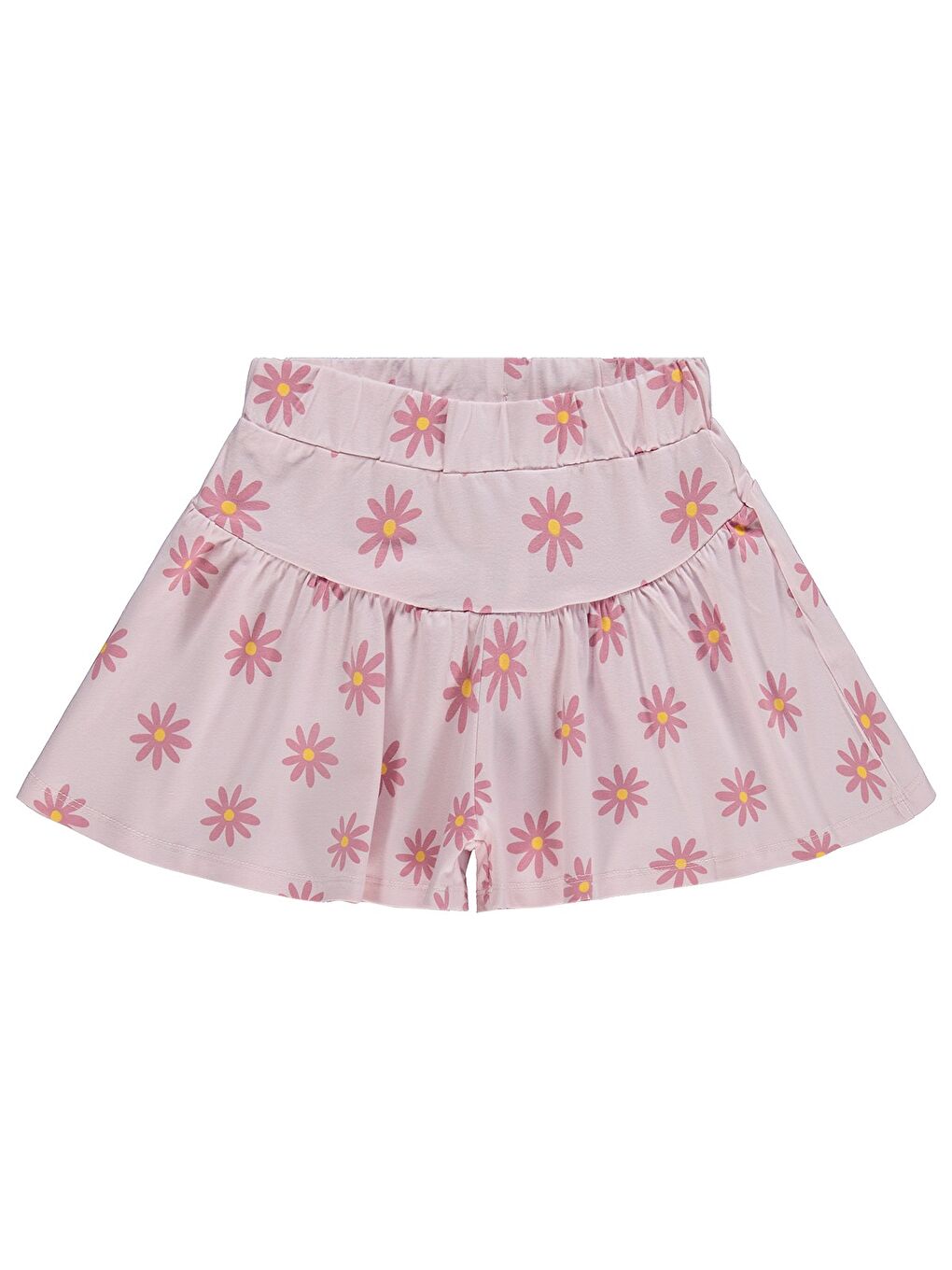 Pembe Girls Papatya Desenli 6-9 Yaş Etek - Pudra