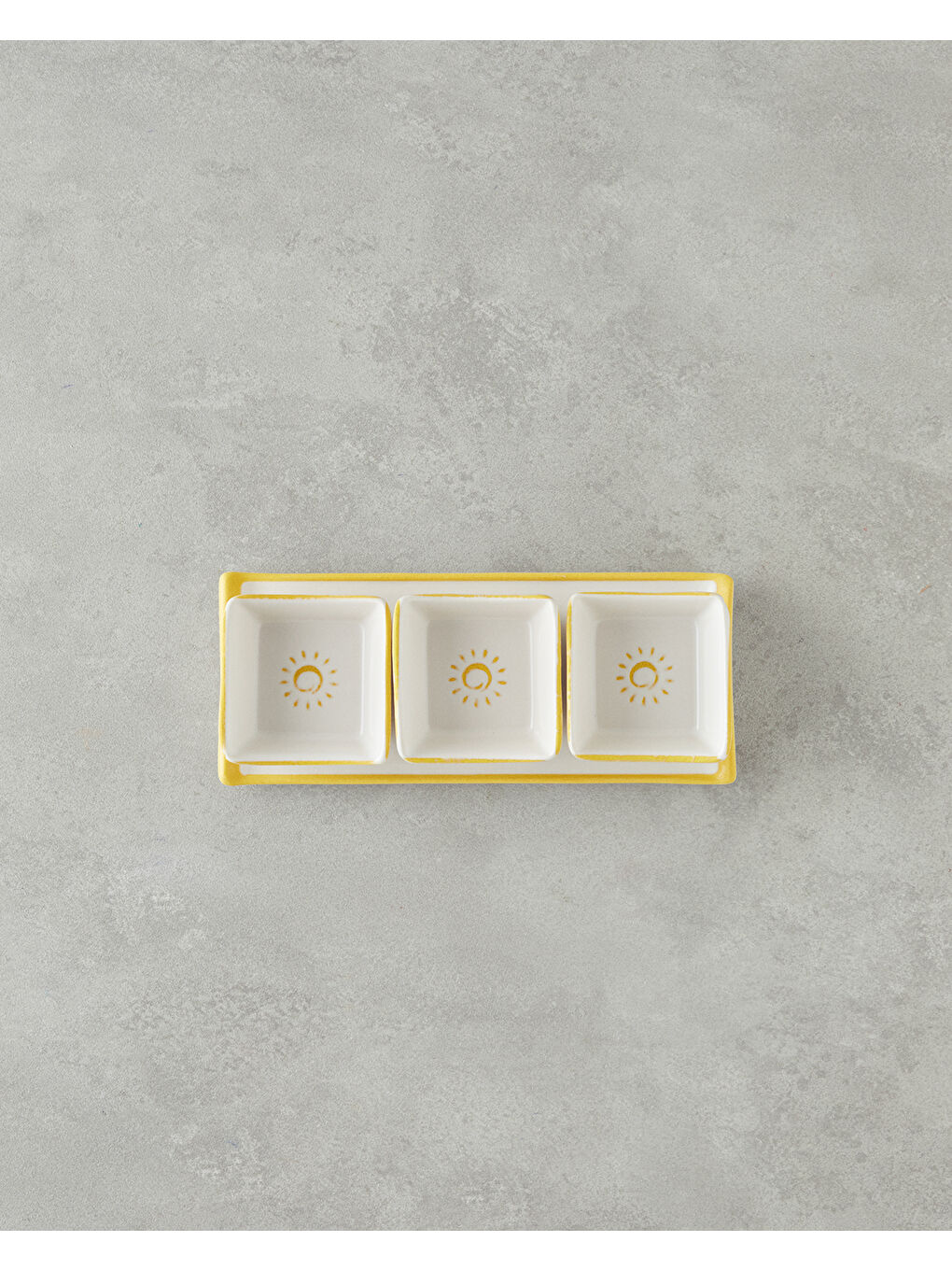 Sunny Seramik 3 Bölmeli Kahvaltılık 4 Parça Sarı-2