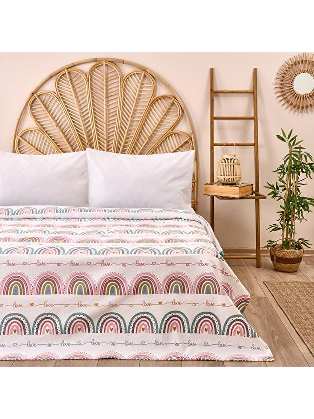 Karışık Soft Aechma Çift Kişilik Pike - Renkli - 200x220 cm