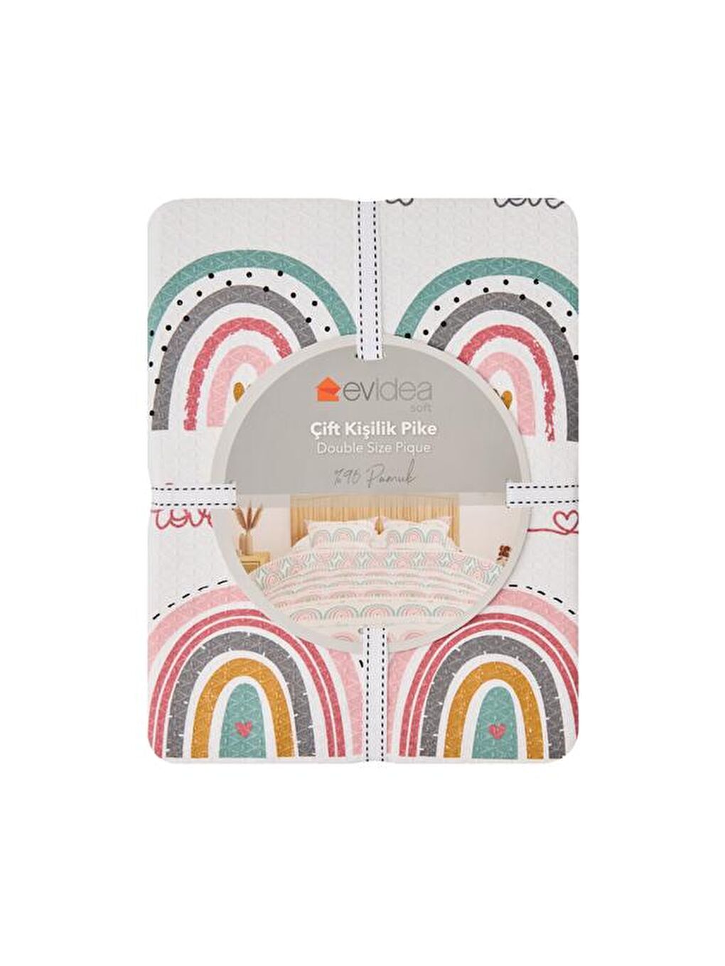 Karışık Soft Aechma Çift Kişilik Pike - Renkli - 200x220 cm-1