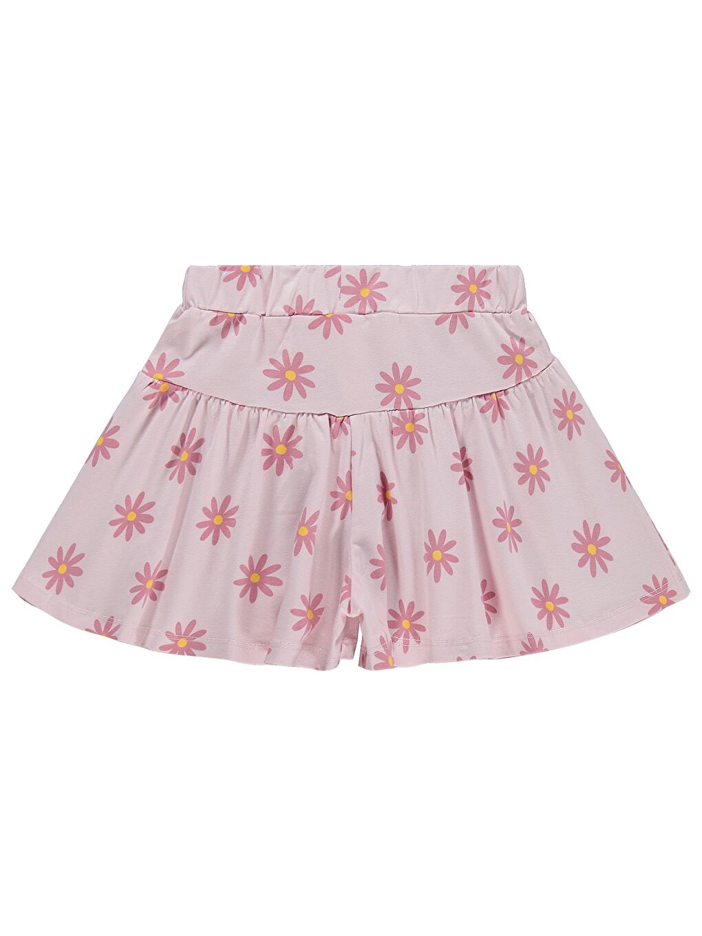 Pembe Girls Papatya Desenli 6-9 Yaş Etek - Pudra-1