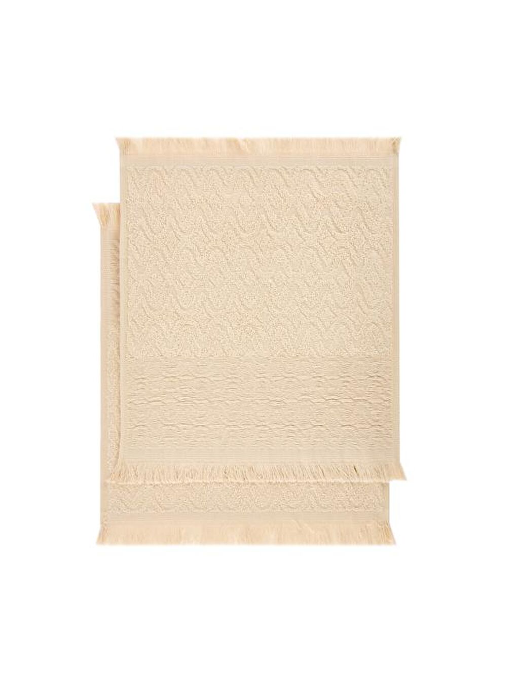 Ekru Soft Charm 2'li Havlu Seti - Krem - 30x30 cm-3