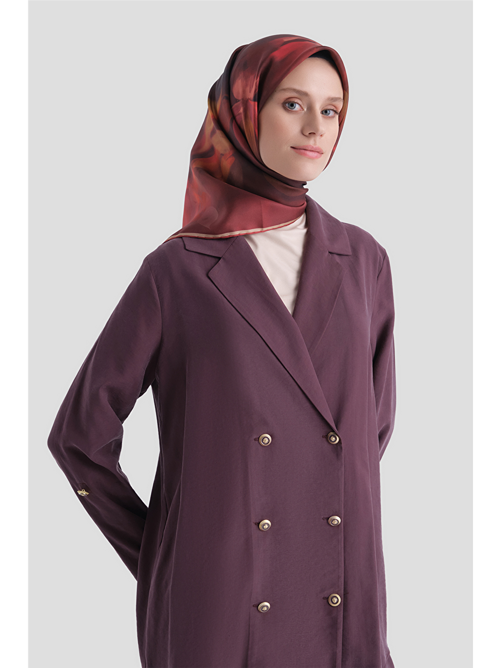 Bordo Saf İpek Twill Eşarp 9603d 33