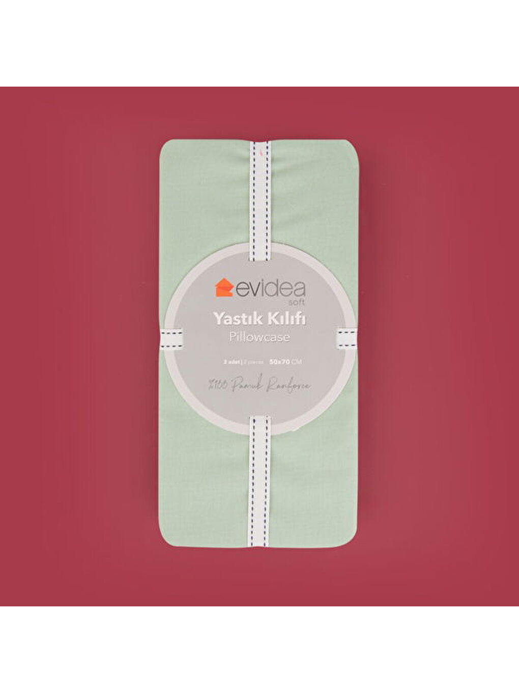 Evidea Soft Basic 2'li Yastık Kılıfı - Yeşil - 50x70 cm - 1