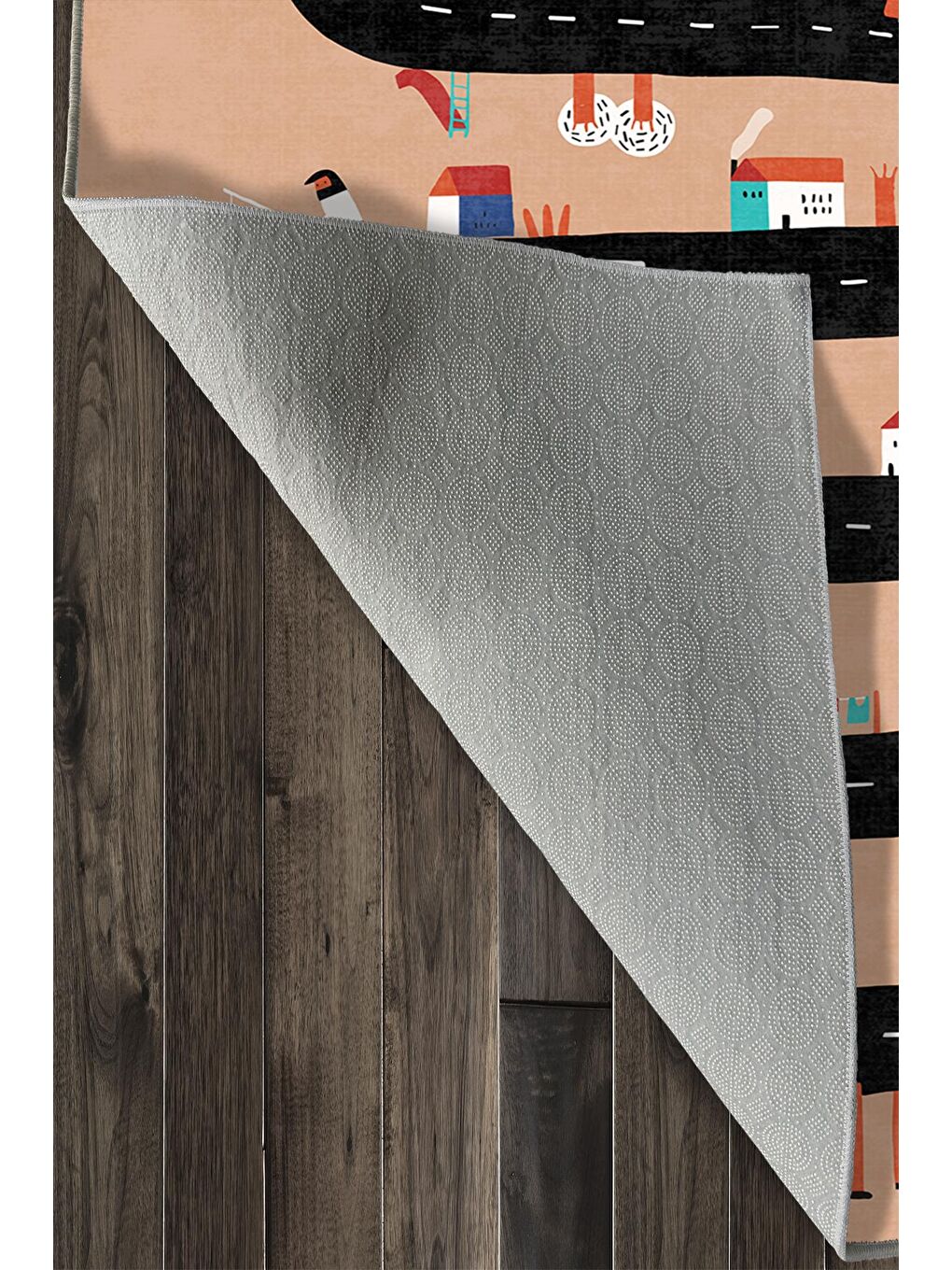 Turuncu Dekoratif Özel Tasarım Yıkanabilir, Modern Çocuk Halısı  80x150-4