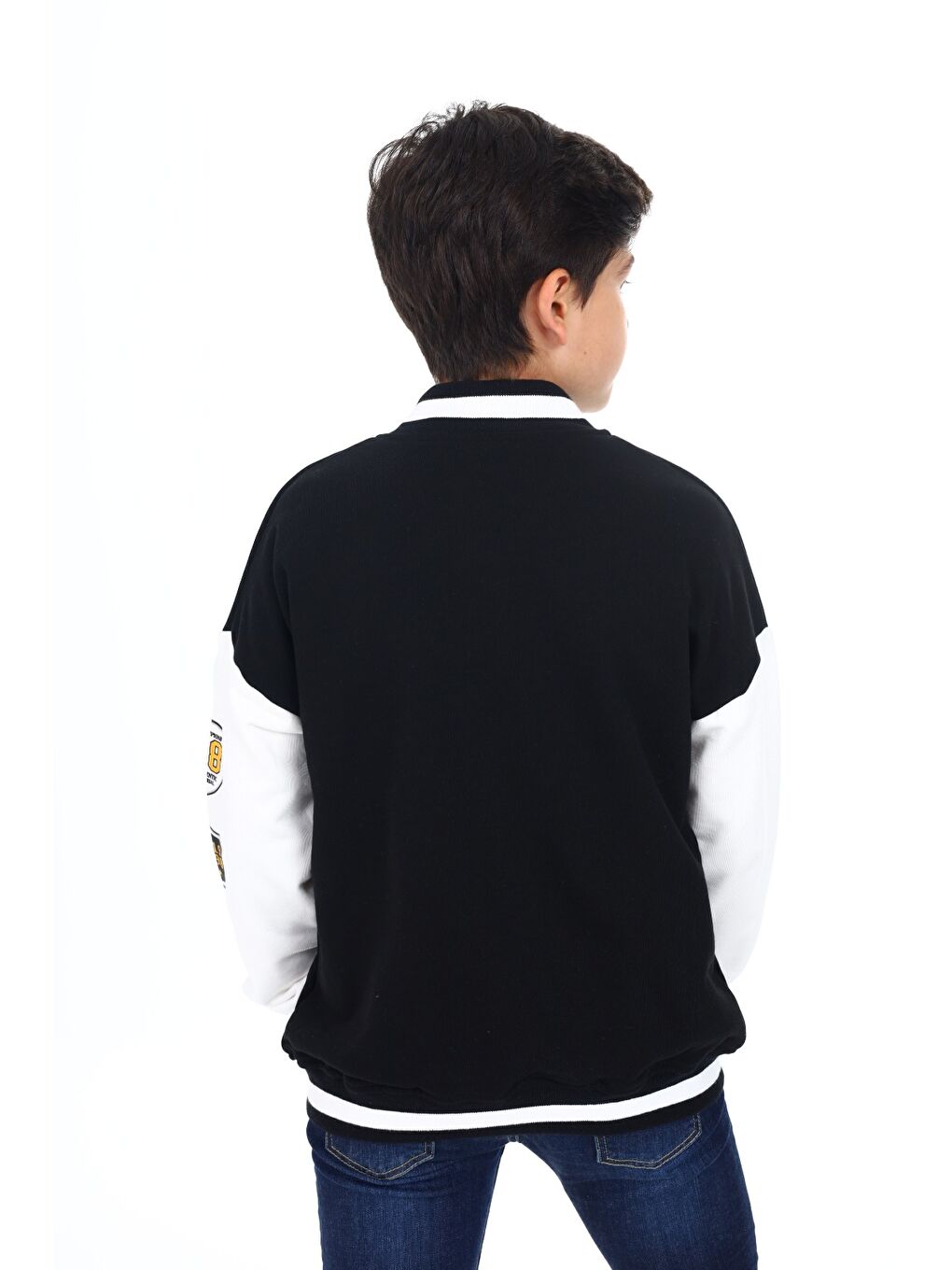 Siyah Erkek Çocuk Baskılı Kolej Hırka-6