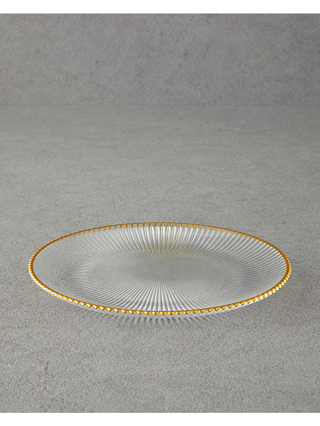 Sarı Graceful Shapes Cam Pasta Tabağı Gold