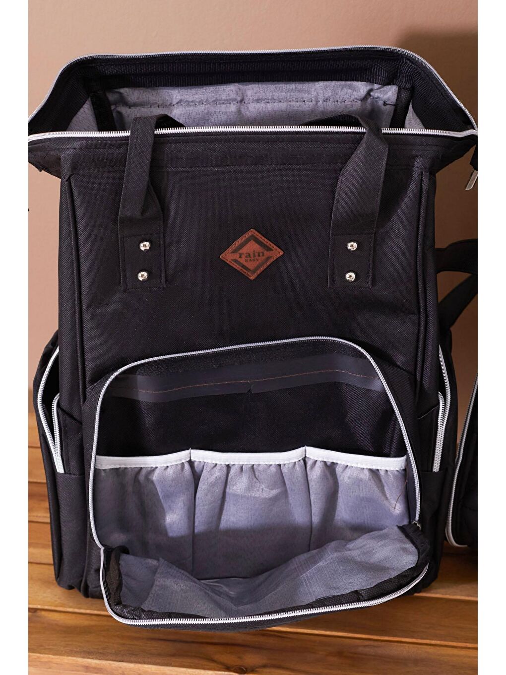 Siyah Bebek Taşıma Çantası ve Termal Bakım Seti Çantası 2'li Set 19107-2