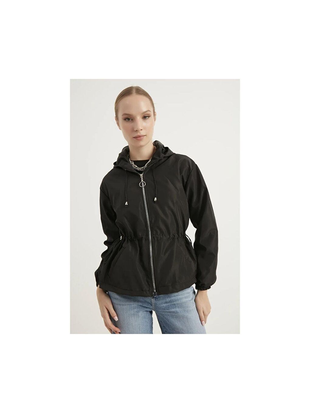 Kadın Siyah Mevsimlik Mont-2