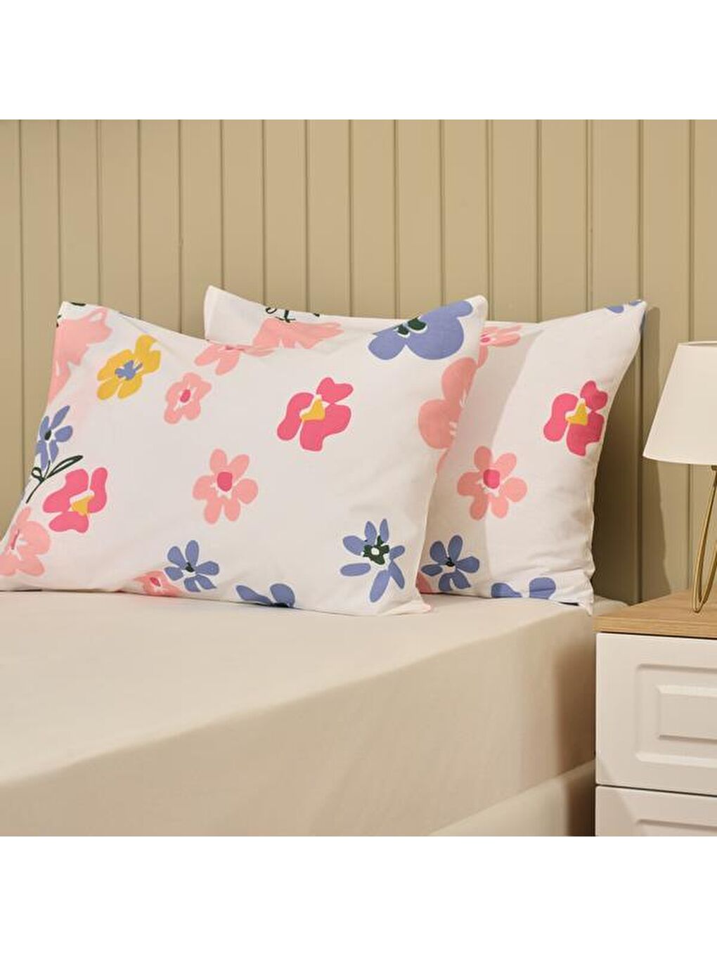 Karışık Soft Bekres 2'li Yastık Kılıfı - Renkli - 50x70 cm