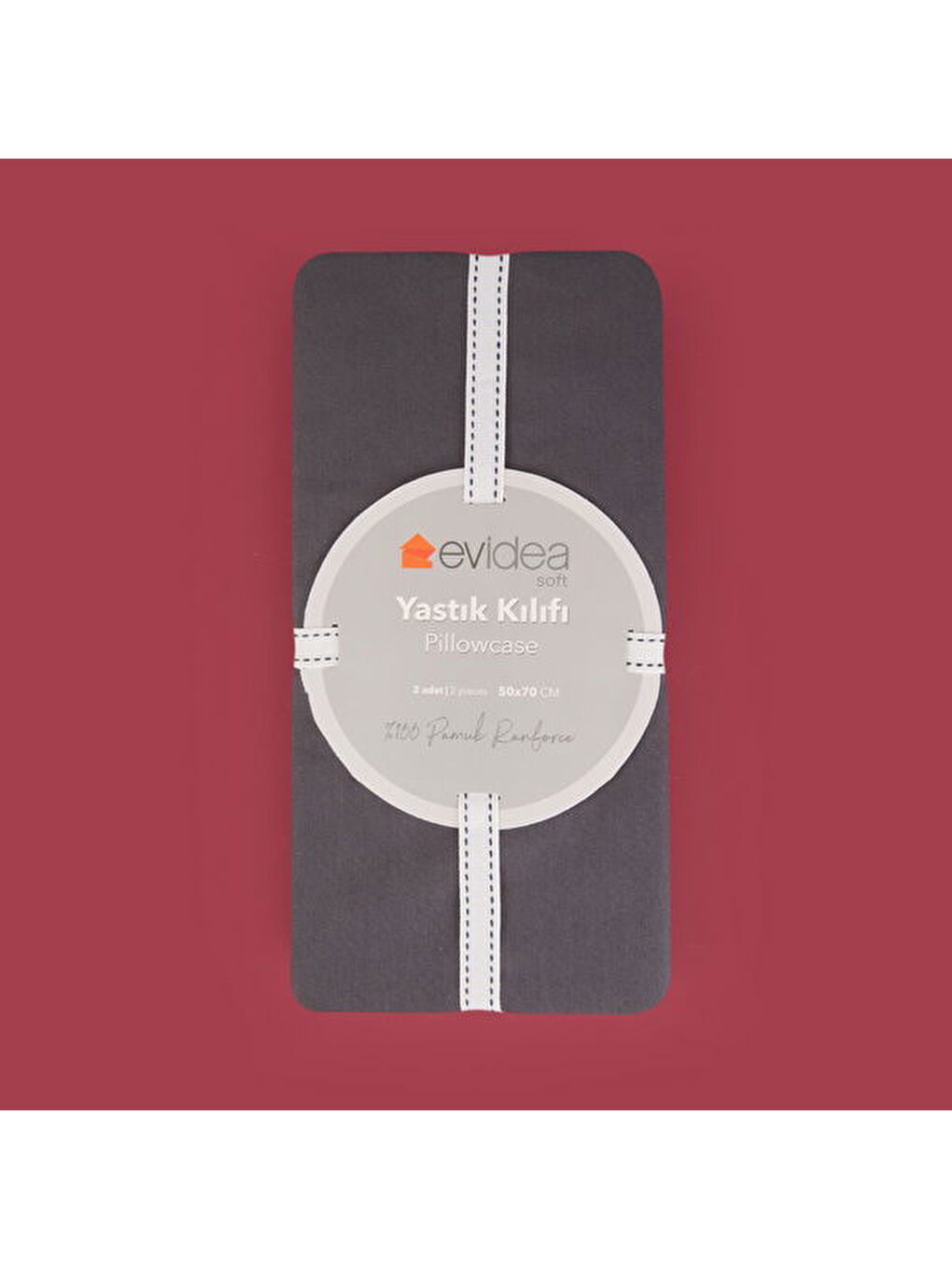 Soft Basic 2'li Yastık Kılıfı - Antrasit - 50x70 cm-1