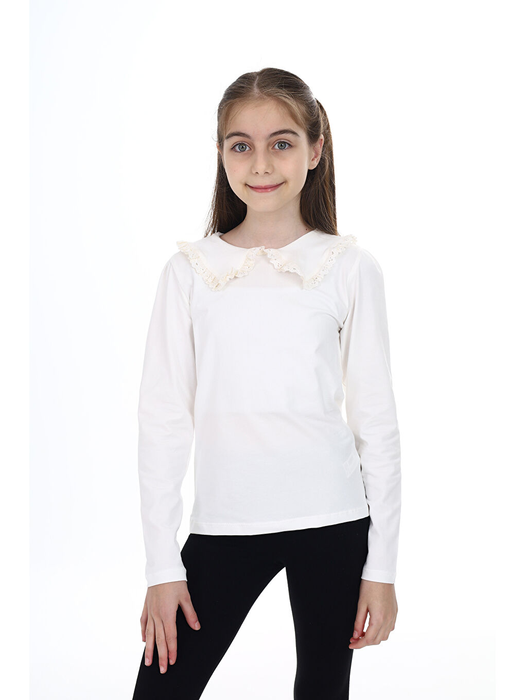 Ekru Kız Çocuk Okul Tişört