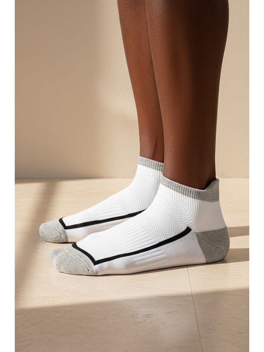 Erkek Siyah Çizgili Step Çorap