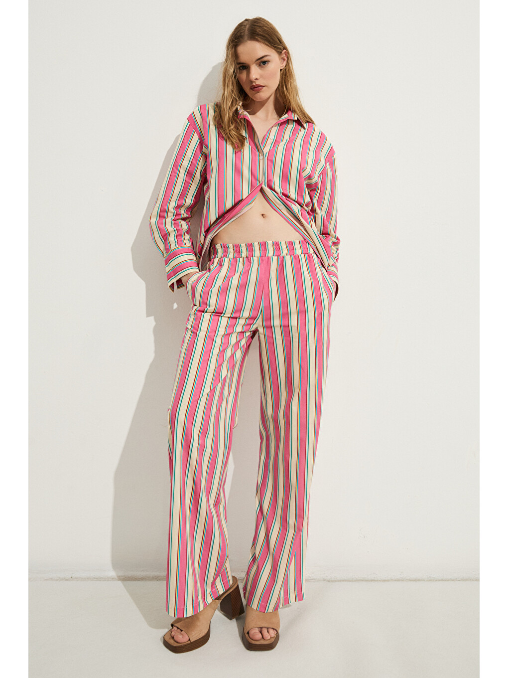 Bexley Kadın Regular Fit %100 Organik Pamuklu Pembe Pantolon
