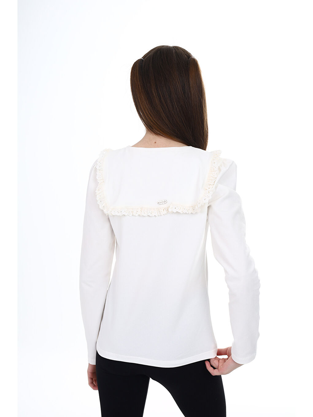 Ekru Kız Çocuk Okul Tişört-3