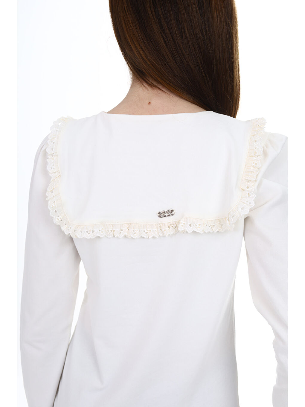 Ekru Kız Çocuk Okul Tişört-4