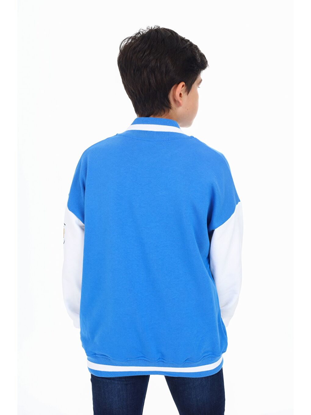 Mavi Erkek Çocuk Baskılı Kolej Hırka-5