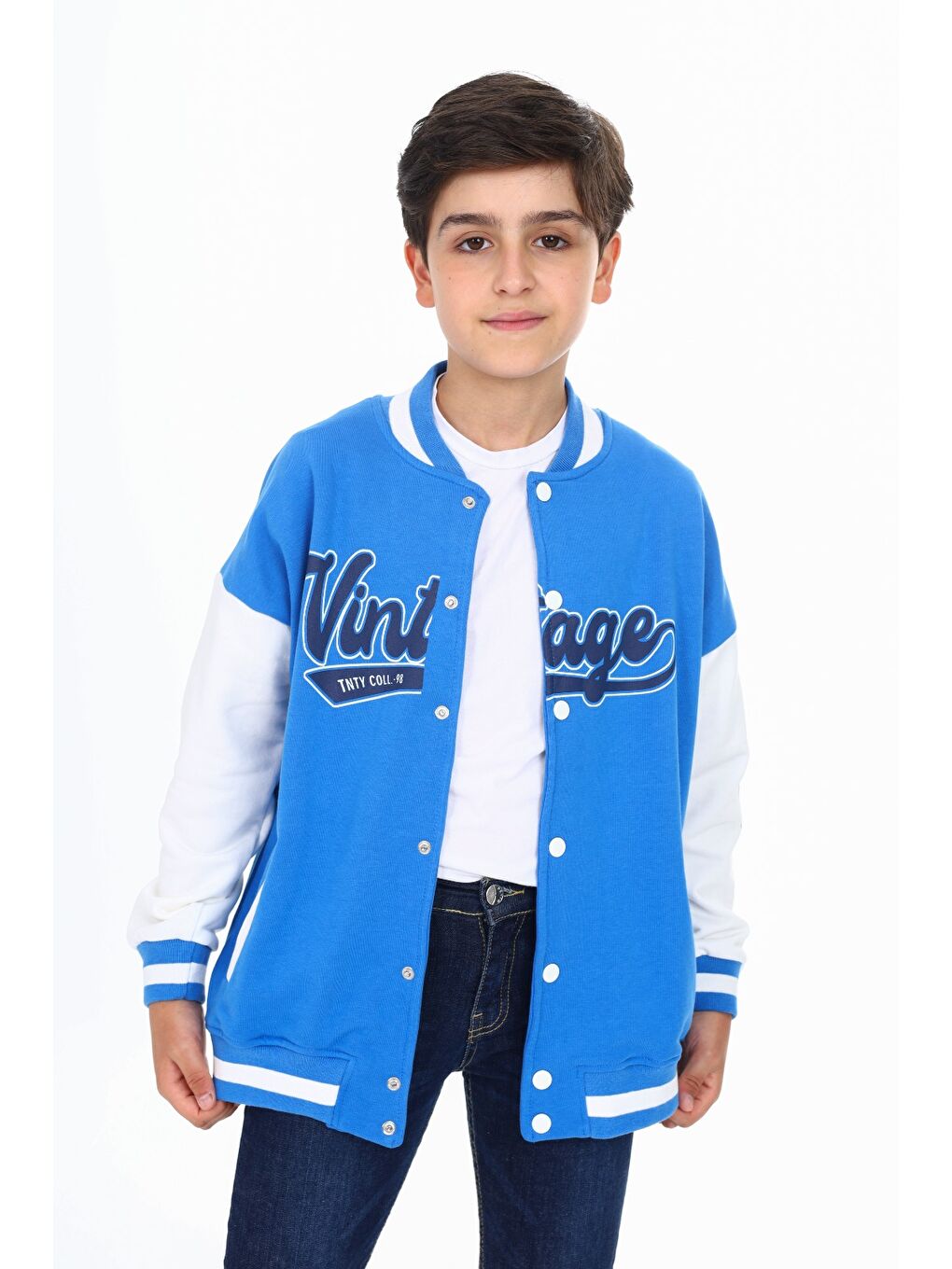 Mavi Erkek Çocuk Baskılı Kolej Hırka-6